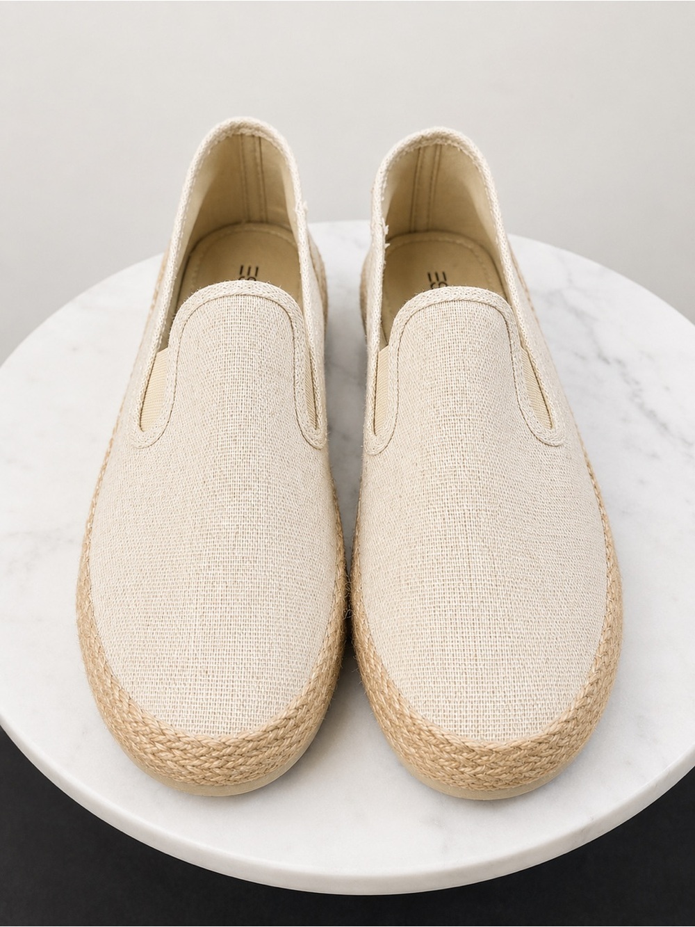 Esprit Linen Canvas Espadrille Slip On Flats Natural Beige Size 7.5 NWT